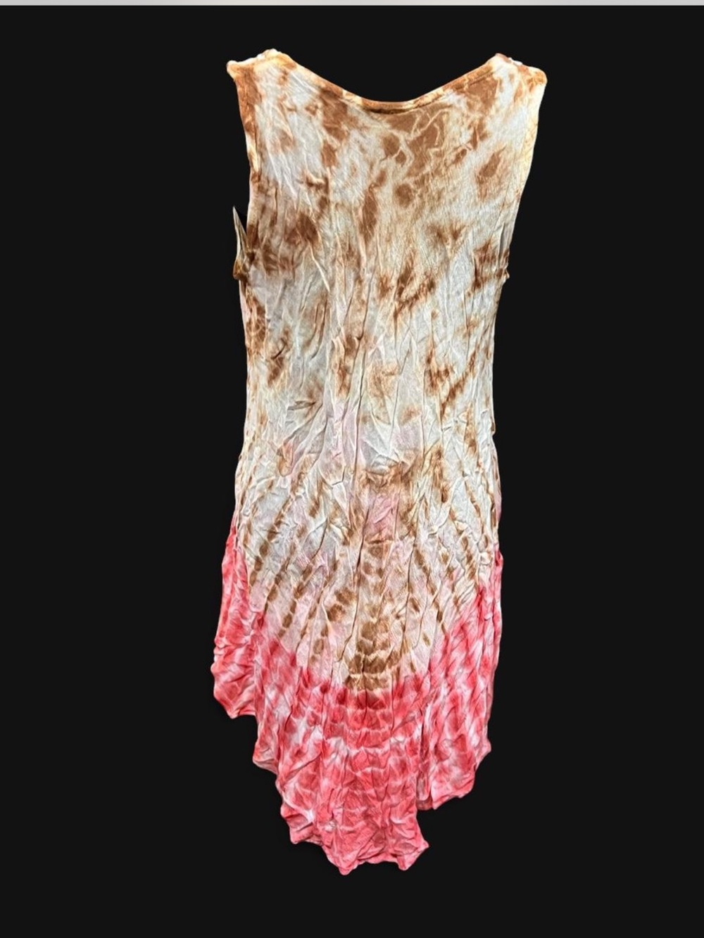 Sleeveless Tie-Dye Ombre dress in Brown and Pink